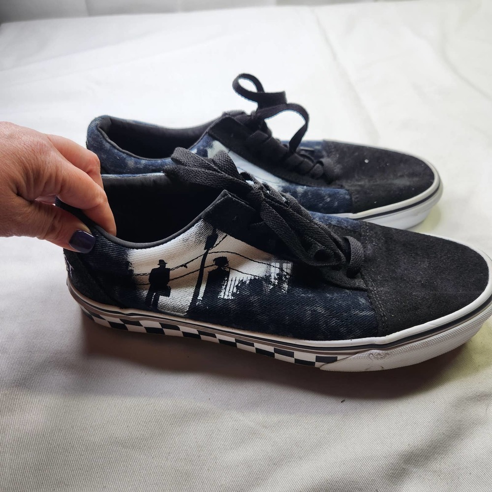 VANS The Exorcist Checkerboard Sneakers Mens Size 8.5 Womens Size 10 Black White